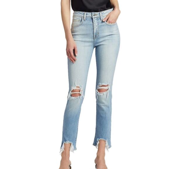 #5 L'AGENCE NWOT Revolve High Line High-Rise Distressed Skinny Jeans Sz 28 - Picture 1 of 5